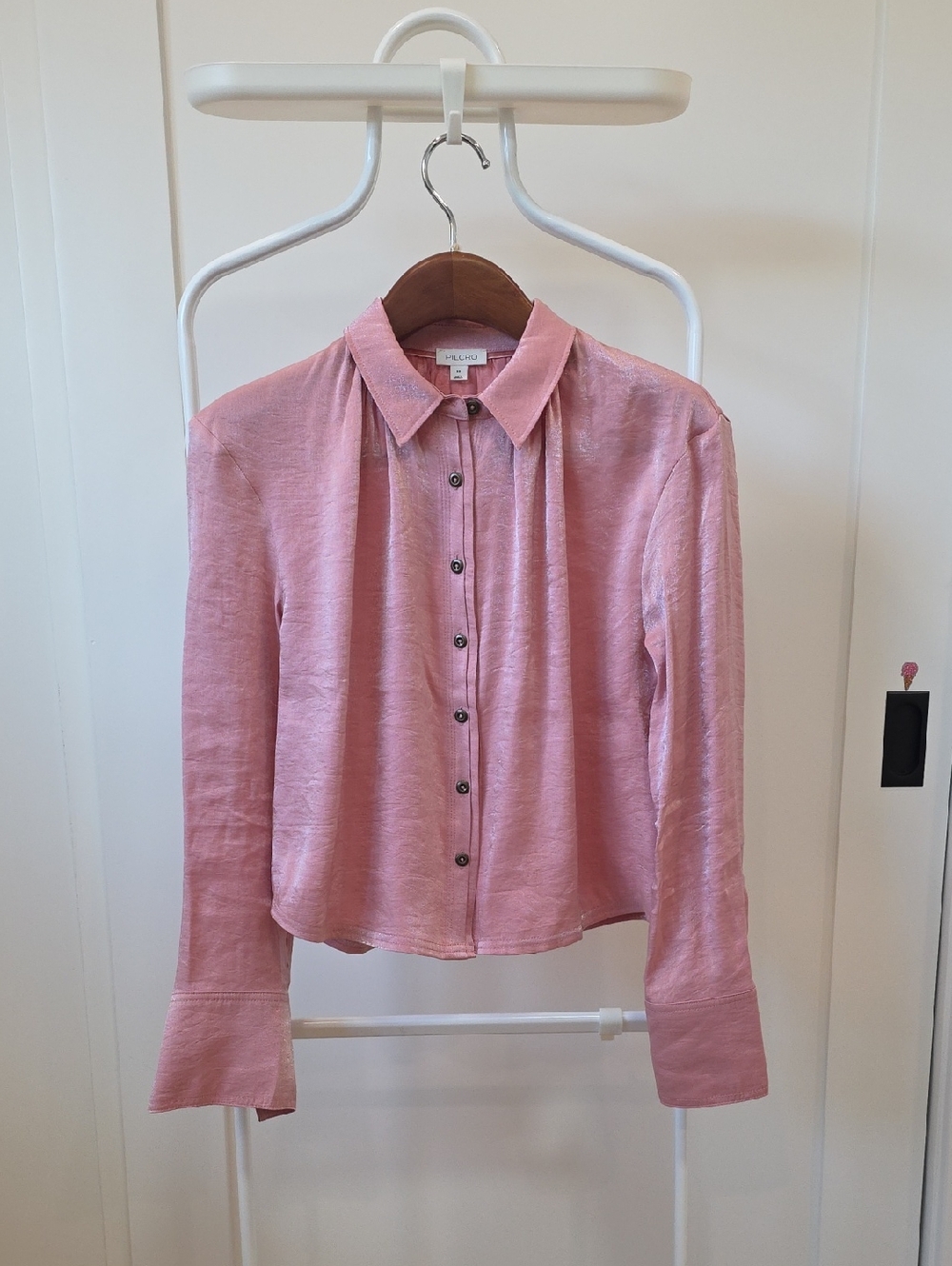 Anthropologie Pilcro blush pink button-down blouse